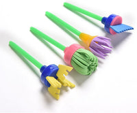 Arte de niños manualidades 30 pcs esponja pinceles de pintura niños pintura principios de bricolaje aprendizaje rodillos de esponja pinceles, Art craftssponge cepillo para polvo por obangong - Arteztik
