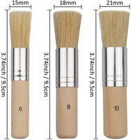 COCODE - Juego de 3 pinceles de madera con cerdas naturales, perfectos para pintura acrílica, pintura al óleo, pintura de acuarela, proyectos de plantilla, tarjetas, manualidades de arte - Arteztik
