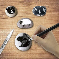 Juego de rotuladores acrílicos blancos y negros para pintura de metal y cuero de llantas de madera, punta fina de 0.028 in de secado rápido (3 piezas negras + 3 piezas blancas) - Arteztik
