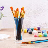 DAIKOYE Juego de pinceles de pintura acrílica, 20 unidades, pinceles de pintura para pintura acrílica al óleo, acuarela, arte de uñas faciales, kit de pintura de pintura de roca corporal (azul y negro, 20 paquetes) - Arteztik
