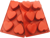 Actvty - Moldes de silicona con forma de corazón, 6 cavidades, juego de 2 moldes de corazón para bomba de chocolate, jabón hecho a mano, pastel, gelatina, pudín (marrón) - Arteztik
