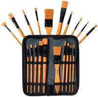 CONDA - Juego de brochas de pintura ergonómicas y profesionales con estuche organizador para acuarelas acrílicas al óleo, pintura de roca - Arteztik

