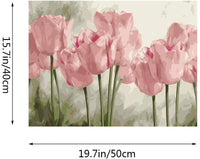 Números de pintura para adultos y niños, pintura de tulipanes por números, pintura acrílica por números, kit de pintura para el hogar, pared, salón, dormitorio, decoración, tulipanes rosas - Arteztik
