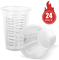 Paquete de 24 tazas desechables graduadas transparentes, 8 onzas de tazas de medición de plástico transparente para mezclar resina epoxi/líquido/pintura artística/slime/pintura al óleo - Arteztik
