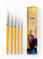 HIMI—Gouache/Watercolor Juego de 5 pinceles para pintura acrílica de acuarela para rostro y cuerpo Gouache, bonito regalo para aficionados, niños y adultos (amarillo, pincel de acuarela) - Arteztik
