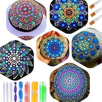 PASISIBICK 10 piezas de cartón redondo negro mandala papel kraft DIY cartones para artista pintor - Arteztik
