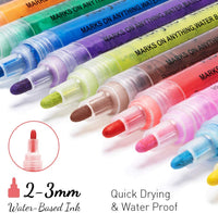 Rotuladores de pintura para roca, piedra, cerámica, vidrio, madera, lienzo, acrílico, punta media, juego de 14 colores, suministros para manualidades - Arteztik
