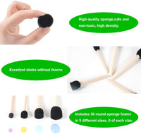 Conda - Juego de 50 pinceles de diferentes tamaños de 1,27 a 2.0 in, mango de madera, ligeros, duraderos, ideales para acrílicos, manchas, barnices, manualidades - Arteztik
