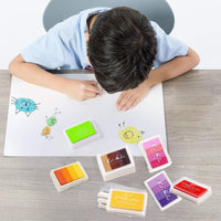 Craft - Juego de 12 almohadillas de tinta para sellos lavables para niños, multicolor - Arteztik
