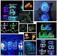 Seisso Polvo de pigmento que brilla en la oscuridad con lámpara, 12 colores de larga duración, tinte autobrillante, resina epoxi en polvo luminoso para arte de uñas DIY, pintura acrílica Slime, arte fino y manualidades, festivales, fiesta temática, Hallow - Arteztik
