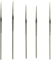 ZEM - Juego de pinceles para maquillaje (20/0, 20/0, 10/0, 10/0, 10/0, 5/0), color dorado - Arteztik
