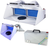 OPHIR 2 juegos de cabina de aerosol para aerógrafo con filtro de iluminación LED, cabinas de aerosol de pintura portátil para modelo, manualidades, uñas, tarta, camiseta (2) - Arteztik
