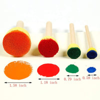 Royee - 8 esponjas de espuma amarillas con mango de madera para pintar, cabezal redondo, kit de varios tamaños para niños, herramientas de pintura, bricolaje, proyecto de arte - Arteztik

