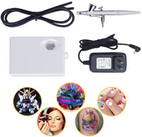 Kit de maquillaje de aerógrafo de luz fijo para cosméticos y sistema compresor para cara, uñas, tatuajes temporales, decoración de pasteles - Arteztik
