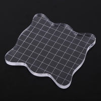 Bloques de sellos de acrílico transparente con rejilla, bloc de bloques de sellos transparentes para álbumes de recortes, proceso de sellado de color, herramientas esenciales - Arteztik
