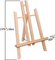 Caballete MEEDEN con juegos de lienzo, caballete de mesa de madera de haya de 11.8 in de alto y lienzo estirado de 9.1 x 11.8 in para pintar, manualidades, dibujos, decoración, conjuntos, 1 unidad - Arteztik
