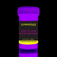 Pintura luminosa 2 en 1 brillante en la oscuridad y UV negra – Juego de 8 pinturas fluorescentes y autónomas luminosas – Pintura fosforescente – Pintura de neón brillante por individuall - Arteztik
