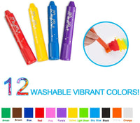 MayMoi - Barras de pintura lavables para niños, adolescentes y adultos, 12 colores, no tóxico, secado rápido - Arteztik
