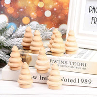 Árbol de Navidad de madera sin terminar DIY Árbol de Navidad de madera natural en blanco para árbol de Navidad Muñecas de grafiti de mano para fiestas de vacaciones Pack de 10 piezas - Arteztik
