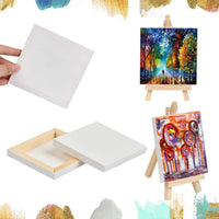 WOWOSS - Lienzo estirado mini, 4 x 4 pulgadas, lienzo de arte profesional para pintura de niños, pintura acrílica, pintura al óleo y medios de arte húmedos - Arteztik
