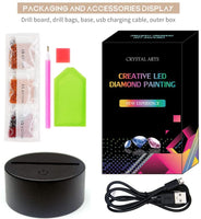 Lámpara LED de pintura de diamante, DIY con forma especial de cuentas de pintura de diamante con diseño de cruz LED de luz de noche de punto de cruz, kit de mosaico para decoración del hogar, regalos de adultos y niños (oso) - Arteztik
