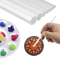 Petift 20 piezas Mandala Rock pintura pluma puntero herramienta bandeja de pintura, palo acrílico transparente, punta herramienta de taladro, más plantilla, cepillo azul para colorear, dibujo y dibujo, manualidades para niños, arte de uñas, pintura - Arteztik
