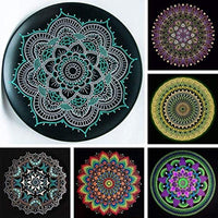 PASISIBICK 10 piezas de cartón redondo negro mandala papel kraft DIY cartones para artista pintor - Arteztik
