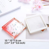 Daimay DIY posavasos de silicona cuadrado epoxi moldes de fundición redondo cuadrado hexagonal moldes para fundición con resina cemento cemento decoración del hogar – 4 unidades - Arteztik
