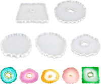 Moldes de silicona de resina, Jhua, 5 unidades, moldes de resina epoxi para moldes epoxi irregulares, moldes de posavasos de geoda flexibles, moldes huecos de fundición para posavasos, alfombrillas de ágata sintética, decoración del hogar - Arteztik
