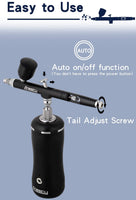 Anesty Kit de aerógrafo automático inalámbrico, kit de aerógrafo portátil con compresor para maquillaje, decoración de tartas, barbería, modelo de pintura, pintura de uñas - Arteztik
