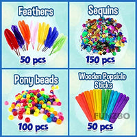 FunzBo Arts and Crafts Supplies for Kids - Craft Art Supply Kit for Toddlers Age 4 5 6 7 8 9 - All in One D.I.Y. Crafting Collage Arts Set for Kids (X-Large) - Arteztik
