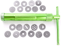 QWORK - Herramienta de mano para decoración de tartas, 20 piezas de pasta extrusora de arcilla, azucarero, pistola para tartas y 4 piezas de bola de metal para modelar tartas y 8 herramientas de modelado de arcilla de plástico - Arteztik
