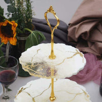 Terriyang - Soporte para tartas de 3 niveles, para platos de frutas, de resina, moldeado, de silicona, de ágata, epoxi, para manualidades, irregular - Arteztik
