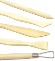 Honbay - Juego de 5 herramientas de madera para modelar arcilla, para cortar, tallar y alisar - Arteztik
