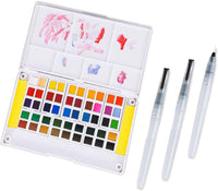 Artify - Juego de bocetos de acuarela para acuarela, 24 colores surtidos con 3 pinceles, juego de sartenes de acuarela perfecto para pinturas y dibujos animados, kit de acuarela de viaje mini - Arteztik
