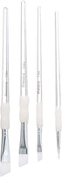 LINZER/AMERICAN BRUSH AM 4044 - Juego de 4 pinceles de pintura de Taklon blanco para artistas angulares - Arteztik
