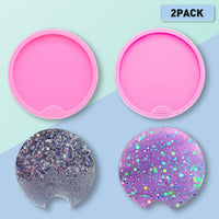 2 moldes redondos de silicona para moldes de resina epoxi diámetro 2.6 in/2.9 in, moldes para fundición, decoración del hogar. - Arteztik
