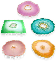Moldes de silicona de resina, Jhua, 5 unidades, moldes de resina epoxi para moldes epoxi irregulares, moldes de posavasos de geoda flexibles, moldes huecos de fundición para posavasos, alfombrillas de ágata sintética, decoración del hogar - Arteztik
