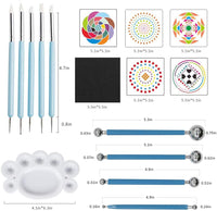 Juego de herramientas de punto, plantilla de mandala, lápiz capacitivo de silicona y bandeja de pintura con cartón negro para pintura de rocas, punteado de uñas, calcomanías de uñas. Kit de ejercicio para principiantes - Arteztik
