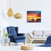 Kit de pintura PESTON DIY por números para niños y adultos principiantes – pintura de dibujo de 16.0 x 20.0 in con pinceles, pigmento acrílico – Sunset Sail - Arteztik
