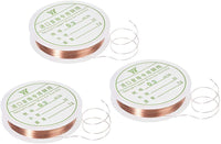 Uxcell alambre de cobre para manualidades, calibre 30, 0.012 in de diámetro. Alambre de metal flexible rojo para manualidades de bricolaje, rollo de 3 - Arteztik
