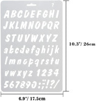 NABLUE - Juego de 8 plantillas de plástico con letras del alfabeto, para dibujar, dibujar, dibujar, dibujar, escala, para planificador de diarios, álbumes de recortes, proyectos de manualidades de pintura - Arteztik
