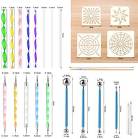 ONESING - Juego de 45 herramientas de punteado de mandala, para pintura, manualidades, dibujo, mandalas, rocas y herramientas de arte con pinceles, bandeja de pintura, bolsa de almacenamiento impermeable - Arteztik
