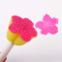20 Pcs Assorted Size Round and Star Stencil Paint Foam Sponge Sets, Wooden Handle Foam Brush Furniture Art Crafts Painting Tool Supplies Painting Stippler Set DIY Painting Tools in 5 Sizes - Arteztik
