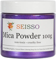 SEISSO Lake Blue Mica Powder, 50g/1.8oz Bottled Powder Pigments Colorful Natural Epoxy Resin Dye for Slime, Candle Soap Making, Bath Bomb Dyes, Cosmetic, DIY Crafts, Nail Arts - Arteztik
