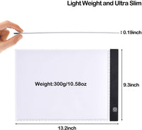 [3 en 1] caja de luz para el rastreo con soporte y clips desmontables, almohadilla de rastreo para la pintura de diamantes, papel de color de agua, tela fina - Arteztik
