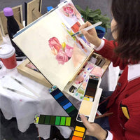 BBLIKE Juego de pintura de acuarela con 4 pinceles variados, 42 colores surtidos, juego de bocetos de acuarela portátil de viaje para principiantes, niños, estudiantes, artista y más - Arteztik
