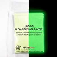 Verde Brilla en la oscuridad & UV Polvo; 35 – 50 micras, Verde, 4 onza - Arteztik
