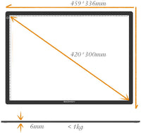 GAOMON GA3 A3 - Tabla de luz LED de seguimiento y alfombrilla de corte, diseño 2 en 1 para pintura de diamante, arte artesanía, dibujo, bocetos, transferencia de tatuajes (doble uso) - Arteztik
