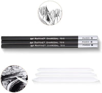 Juego de 18 lápices de dibujo de bocetos, incluye lápices de grafito, lápices de carbón, bolígrafo borrable de papel, cuchillo de manualidades para principiantes de arte (estilo 2) (estilo 2) - Arteztik
